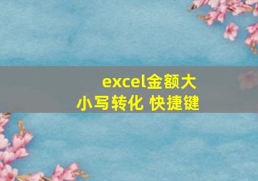 excel金额大小写转化 快捷键